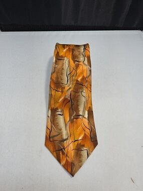 Orange Abstract Pattern Men's Tie